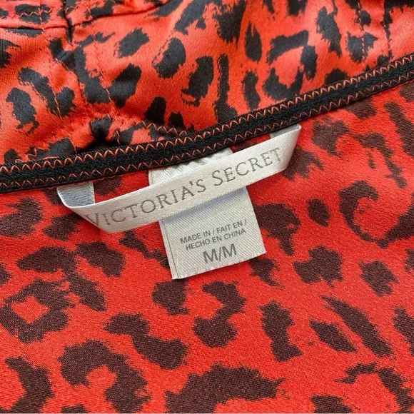 Vintage Victoria’s Secret rustic orange and black leopard print satin slip dress - Picture 4 of 4